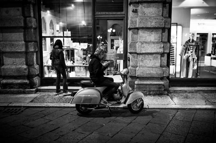 Vespa parked in Verona, Italy